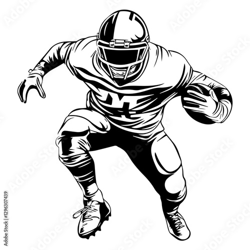 Minimalist American Football Player Silhouettes for Modern Design
