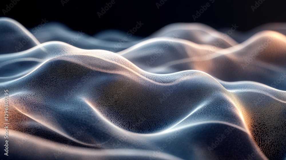 Obraz premium A luminous flowing abstract artwork with waves and textures