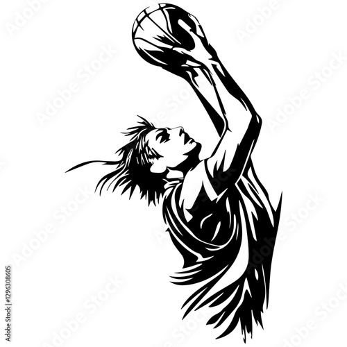 Best Free Basketball Player Silhouette Images for Graphic Design
 photo