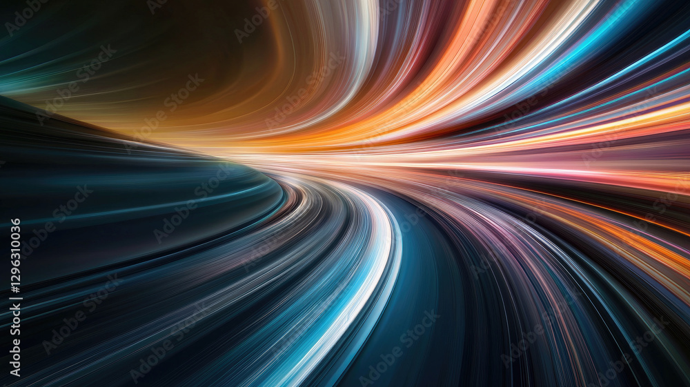 Dynamic light trails forming futuristic high speed network concept Dynamic light trails forming futuristic high speed network concept