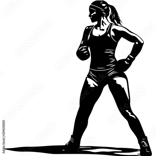 Get a Stunning Female Boxer Silhouette for Your Project
