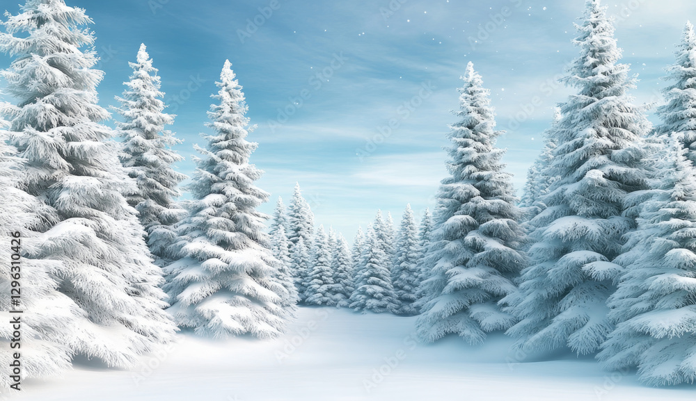 A dreamy winter landscape. Generative AI A dreamy winter landscape. Generative AI