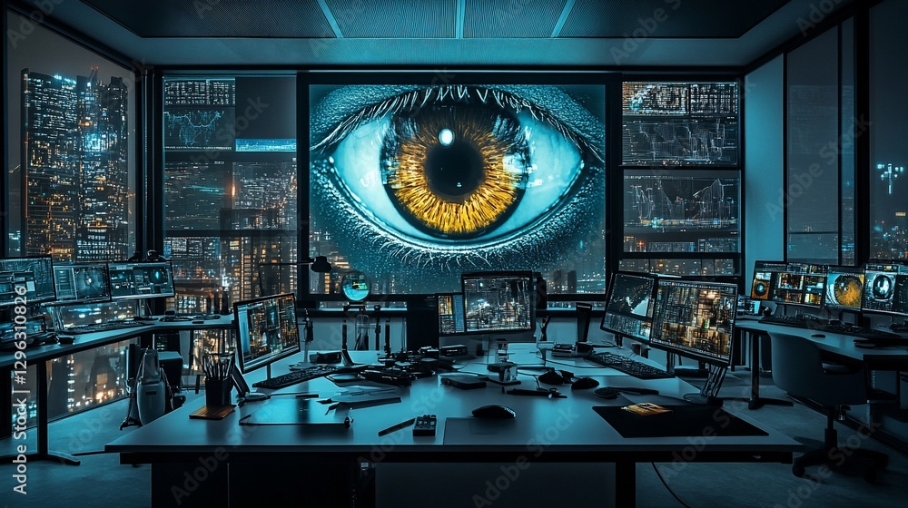 Cybersecurity: The All-Seeing Eye of Digital Surveillance in a Modern City