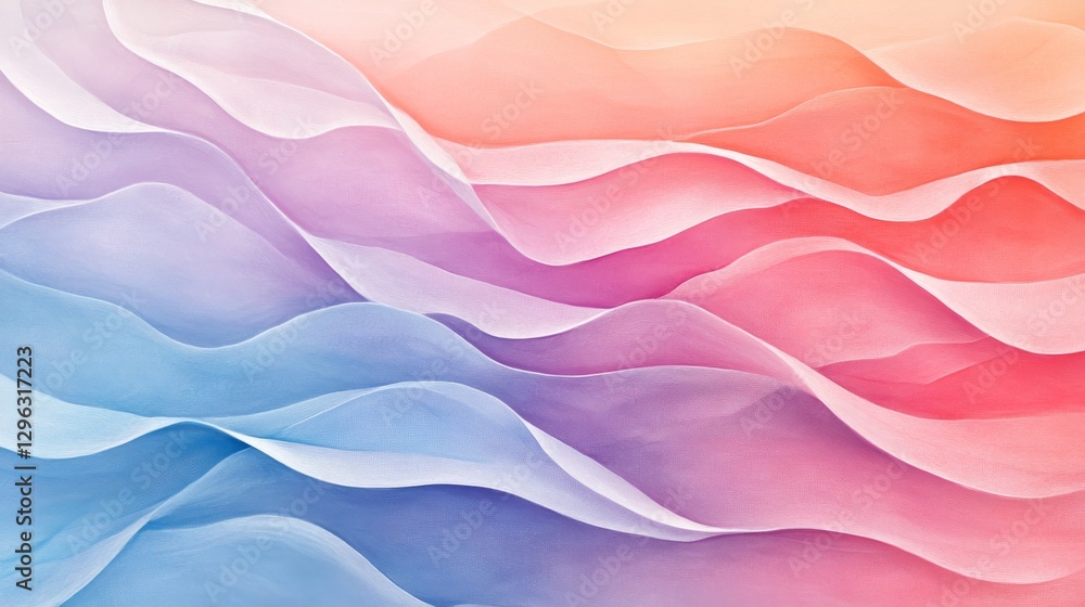Obraz premium Abstract artwork depicting flowing waves in a gradient of colors