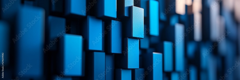 Abstract Blue Cube Geometry Background - Symbolic of structure, technology, depth, innovation, and connection. A 3D of a geometric abstract backdrop Abstract Blue Cube Geometry Background - Symbolic of structure, technology, depth, innovation, and connection. A 3D of a geometric abstract backdrop