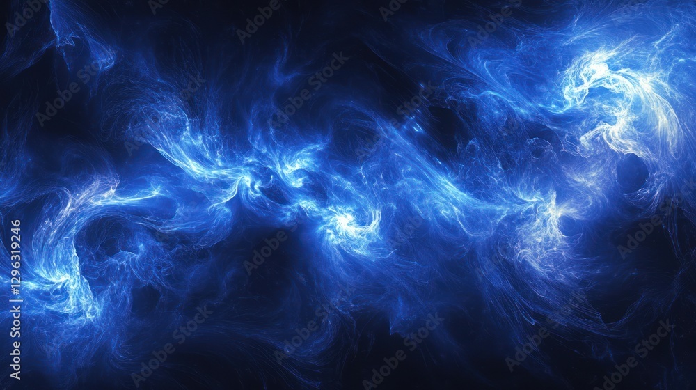 Abstract blue energy swirls, cosmic nebula background, space art, ideal for science fiction Abstract blue energy swirls, cosmic nebula background, space art, ideal for science fiction