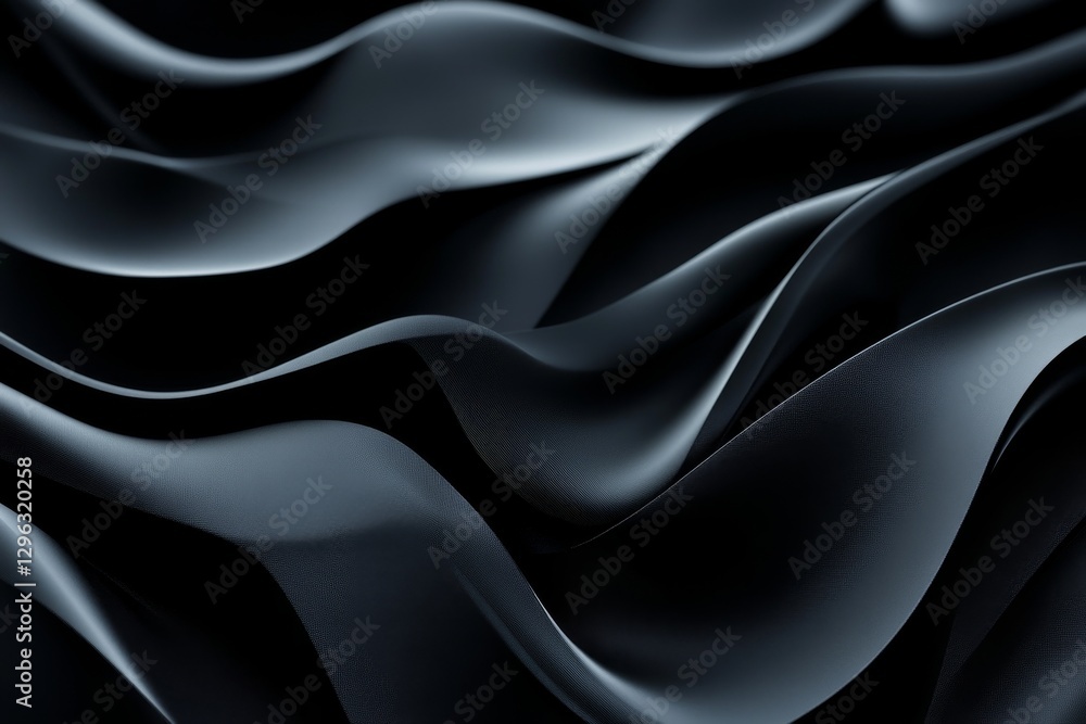 Fototapeta premium Abstract Dark Wave Background - Smooth dark gray waves create an elegant and modern abstract background. Perfect for design projects needing a sleek and sophisticated feel