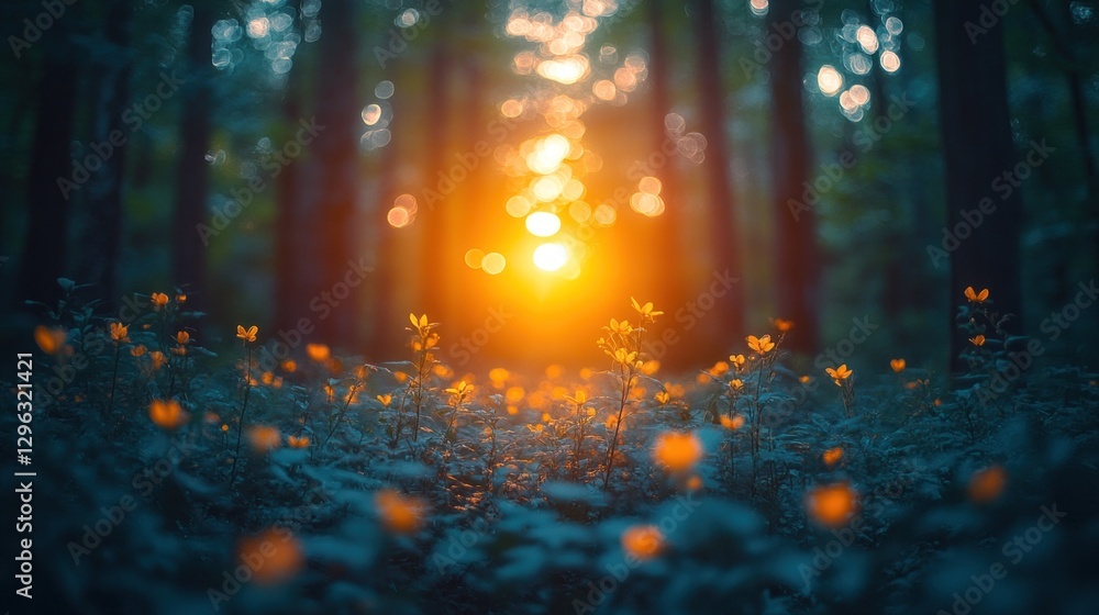 custom made wallpaper toronto digitalSunset forest flowers nature background peace