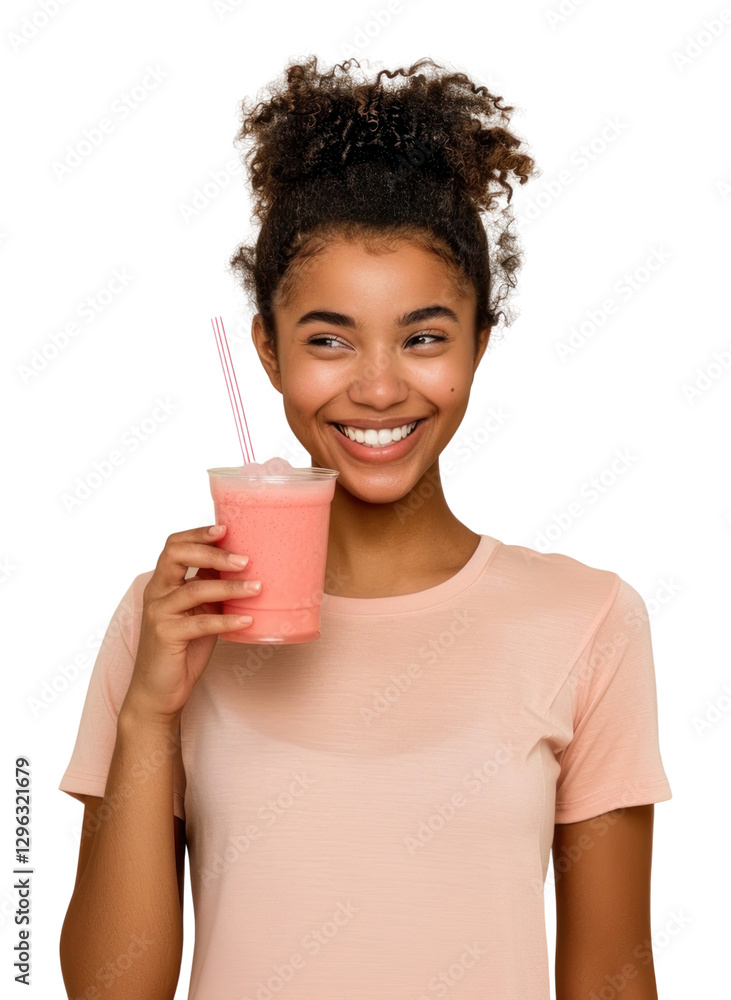 PNG Young woman with smoothie happy beverage casual. PNG Young woman with smoothie happy beverage casual.