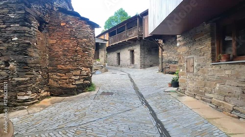 ancient medieval village in the mountains, Peñalba de Santiago, Spain