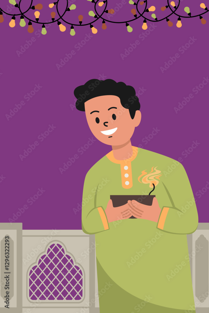 Someone is celebrating the festivities of diwali Someone is celebrating the festivities of diwali