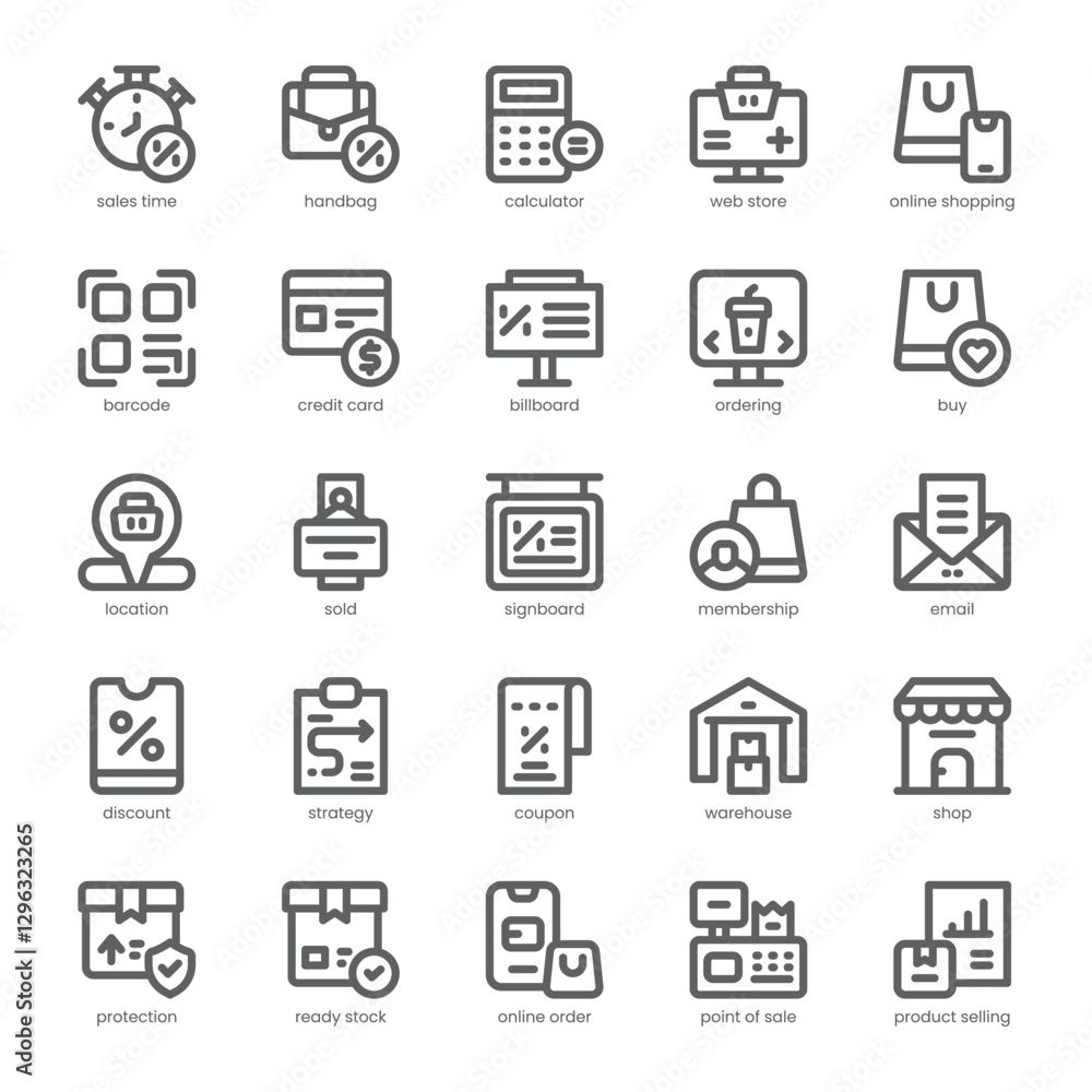Sales Icon pack for your website, mobile, presentation, and logo design. Sales Icon outline design. Vector graphics illustration and editable stroke. Sales Icon pack for your website, mobile, presentation, and logo design. Sales Icon outline design. Vector graphics illustration and editable stroke.
