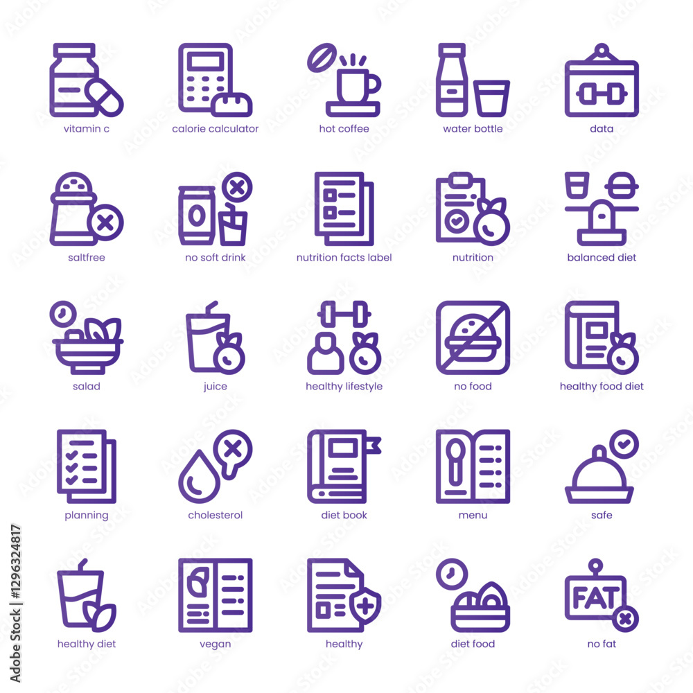 Healthy Diet Icon pack for your website, mobile, presentation, and logo design. Healthy Diet Icon line basic color design. Vector graphics illustration and editable stroke. Healthy Diet Icon pack for your website, mobile, presentation, and logo design. Healthy Diet Icon line basic color design. Vector graphics illustration and editable stroke.