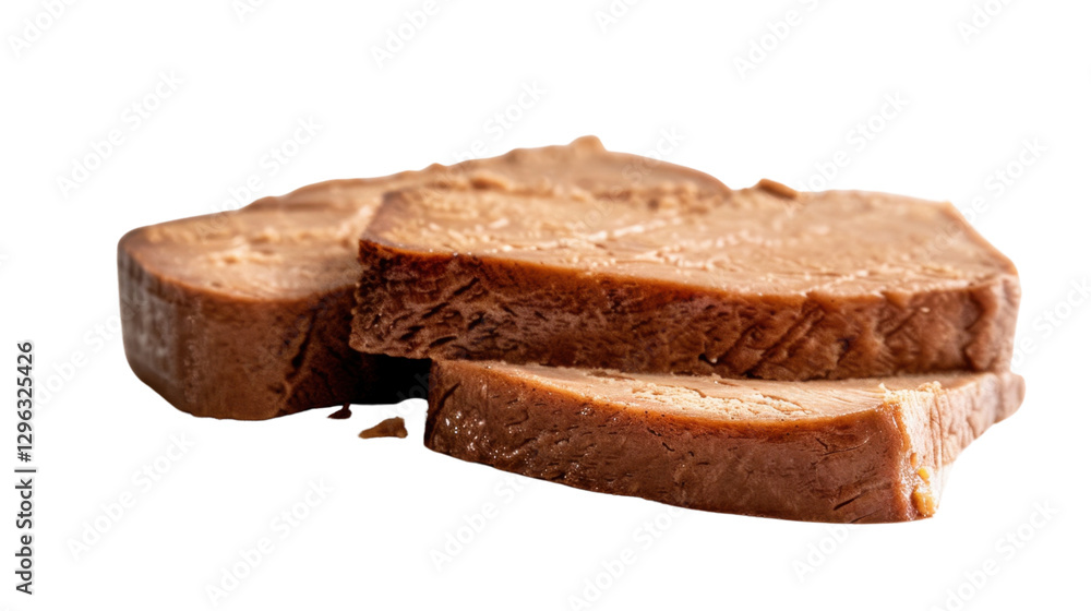 Smoked tofu slices isolated on transparent background Smoked tofu slices isolated on transparent background