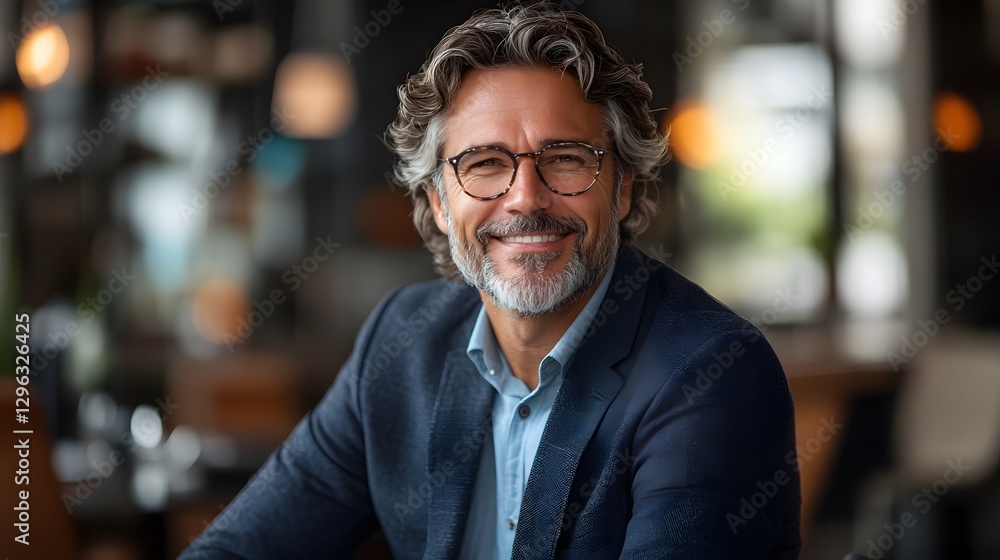 Accomplished employee sitting at a desk with a satisfied expression, 8K high-quality clear photo Accomplished employee sitting at a desk with a satisfied expression, 8K high-quality clear photo