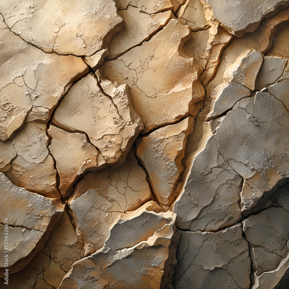 Fototapeta premium Cracked Earth Texture in Warm Tones
