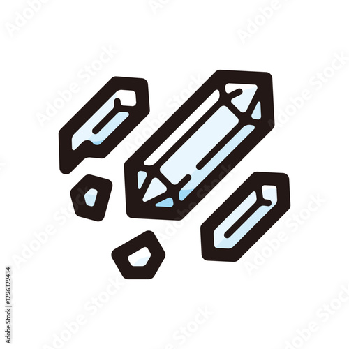 Crystal meth illustration icon.Simple vector outline, clipart for graphic design.