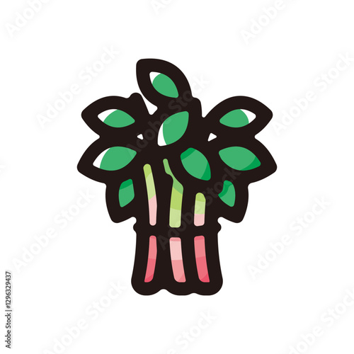 Khat illustration icon.Simple vector outline, clipart for graphic design.