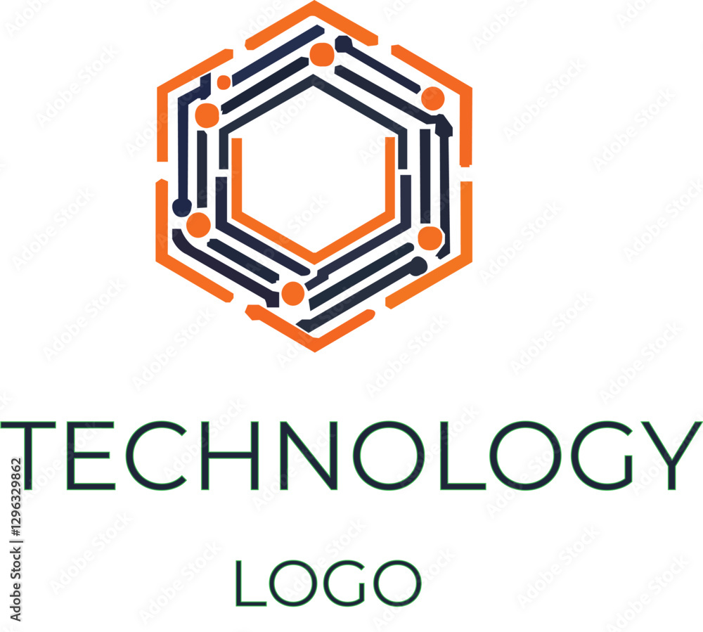 Modern Technology Logo Design with Circuit Board Elements. Modern Technology Logo Design with Circuit Board Elements.