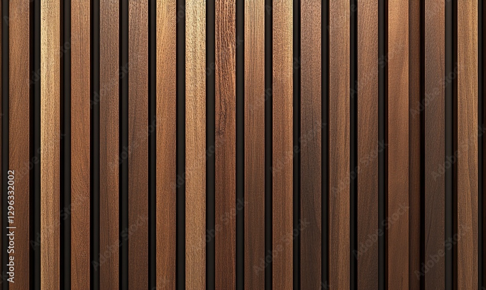 Fototapeta premium Dark Brown Vertical Wood Paneling Texture Background