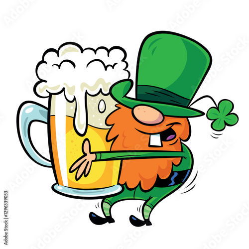 Vector illustration of cartoon leprechaun