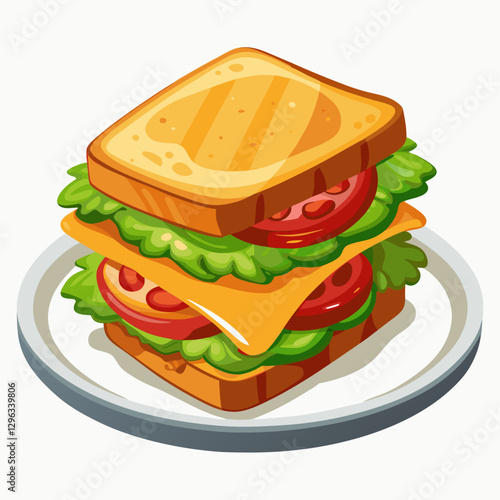 A Cartoonish Illustration of a Simple Sandwich


