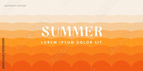 flat creative graphic design of summer, bright yellow color poster background, minimal style decoration branding illustration, trendy template for social media, web, banner