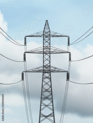 Wallpaper Mural Power line in Zaragoza province, Aragon in Spain. Torontodigital.ca