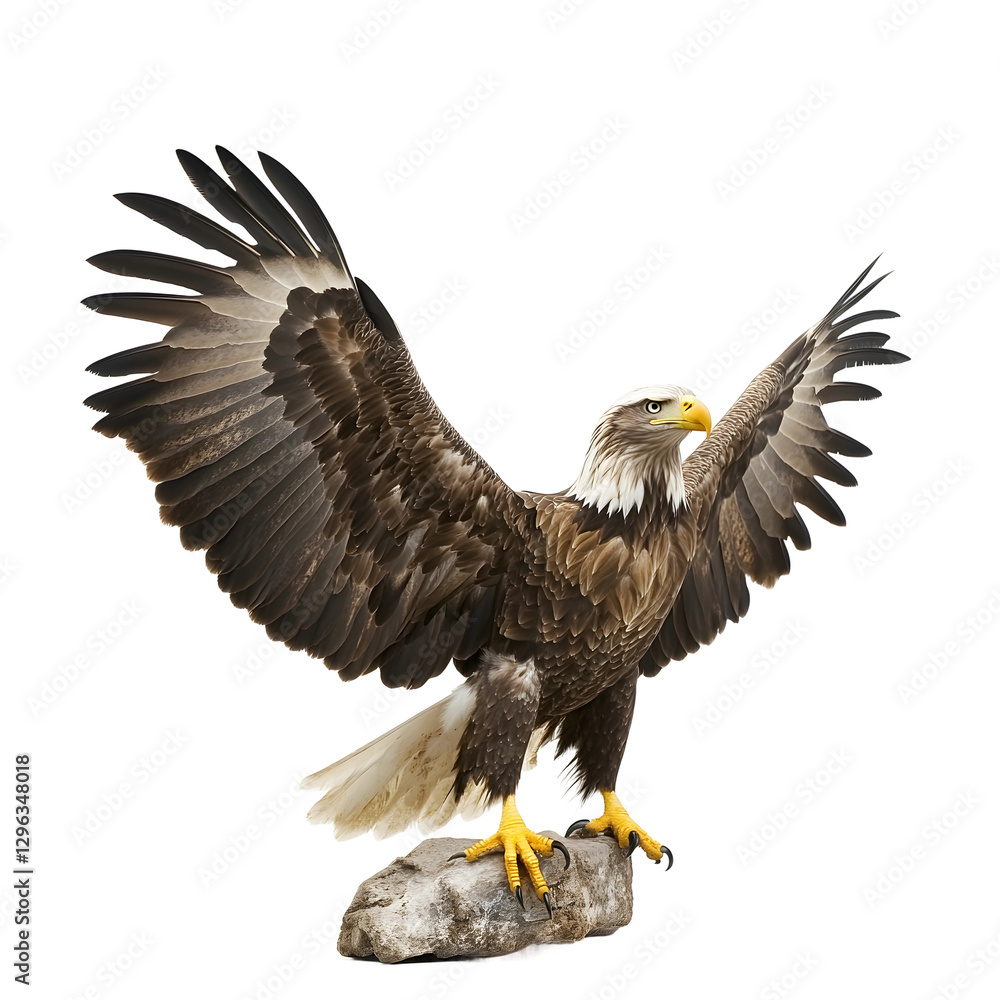 Naklejka premium White-tailed eagle with powerful wings isolated on transparent background