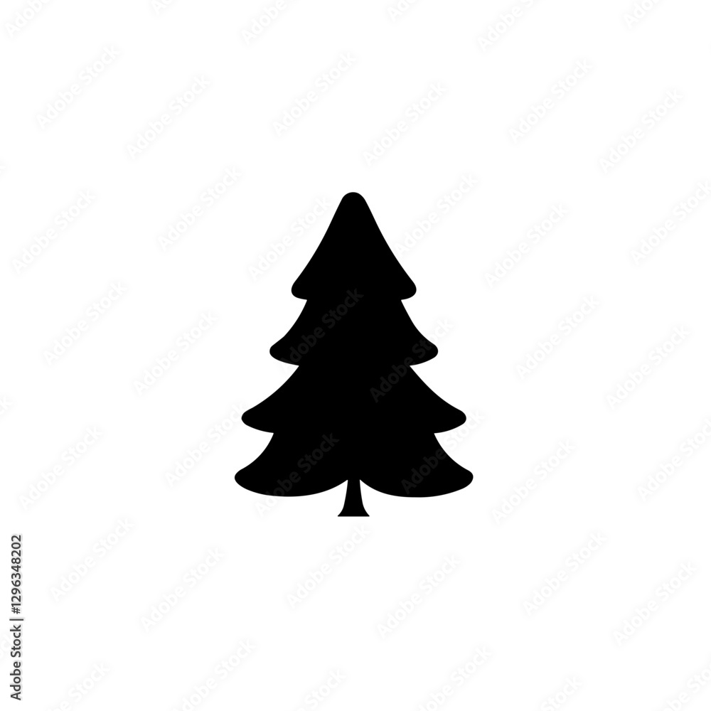 Fototapeta premium Simple Tree Icon Minimalist Nature Symbol