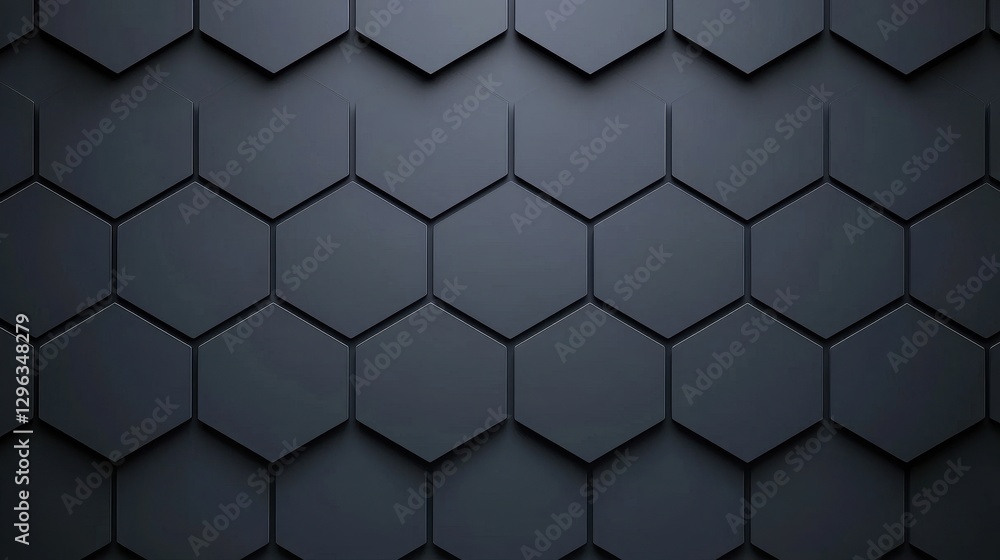 Abstract Hexagonal Pattern with Dark Gray Textures and Shadows Abstract Hexagonal Pattern with Dark Gray Textures and Shadows