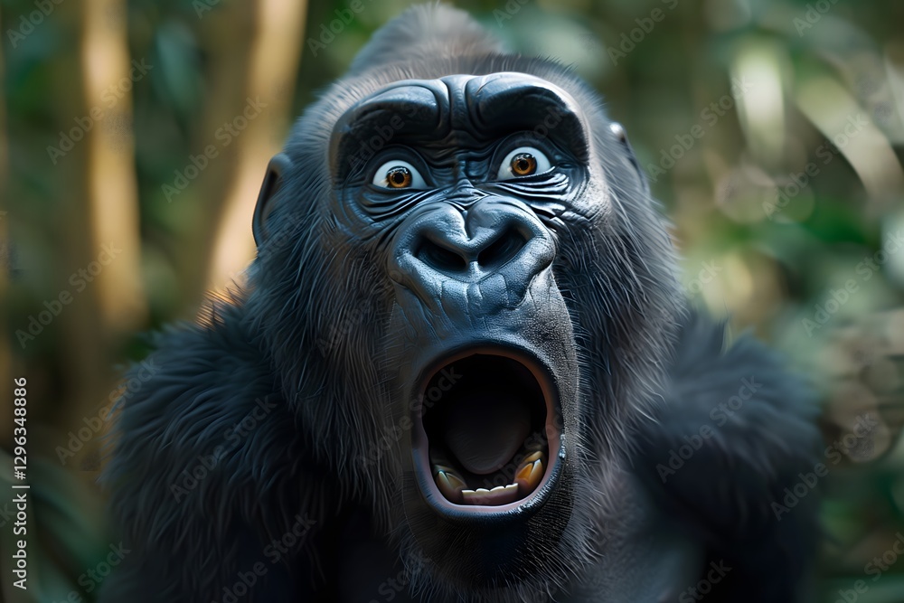 Funny Shocked Gorilla Meme Face - Hilarious Close-Up Funny Shocked Gorilla Meme Face - Hilarious Close-Up