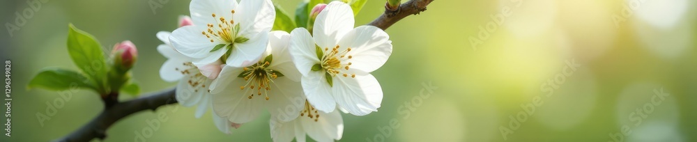 Obraz premium White macadamia blossoms on a tree in spring season, tree, bloom