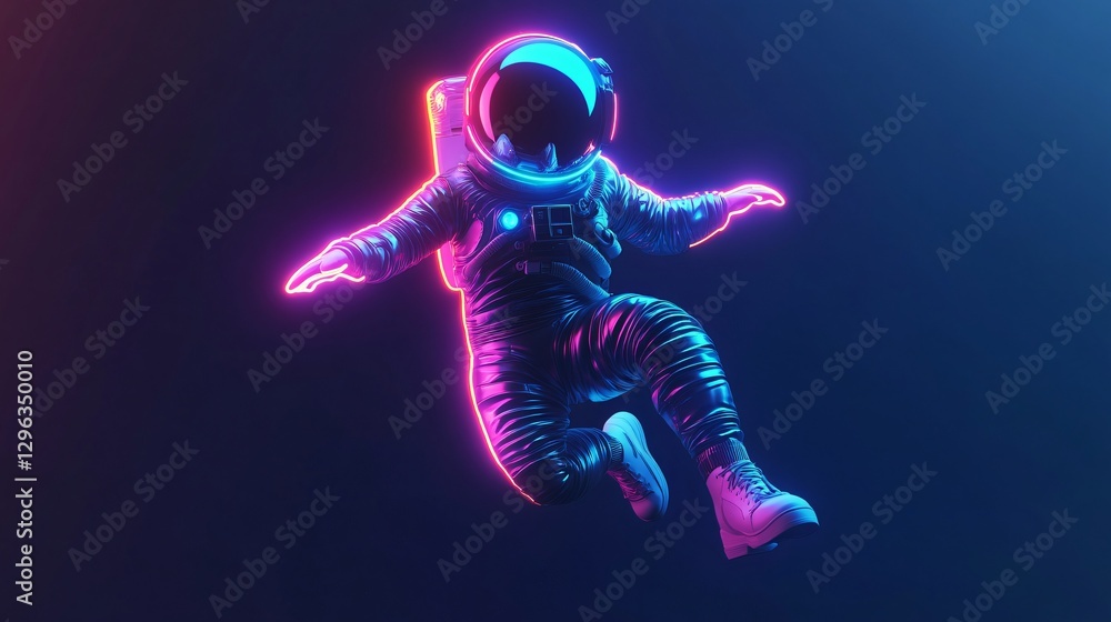 A vibrant, floating astronaut in space, surrounded by a spectrum of dazzling colors, symbolizing exploration, freedom, and the infinite possibilities of the universe. This concept captures the awe-ins A vibrant, floating astronaut in space, surrounded by a spectrum of dazzling colors, symbolizing exploration, freedom, and the infinite possibilities of the universe. This concept captures the awe-ins