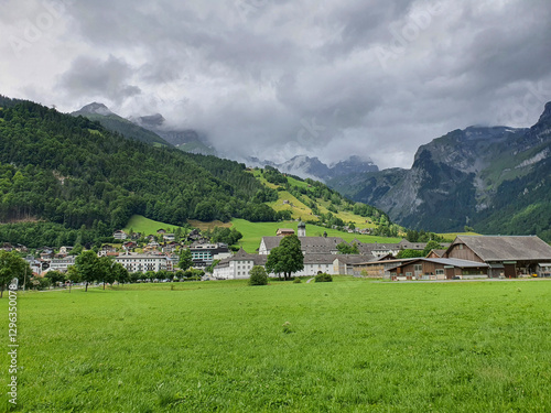 Wallpaper Mural Engelberg village in Switzerland Torontodigital.ca