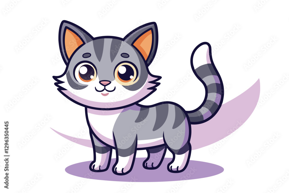 kawaii cute cat cartoon characters vector kawaii cute cat cartoon characters vector