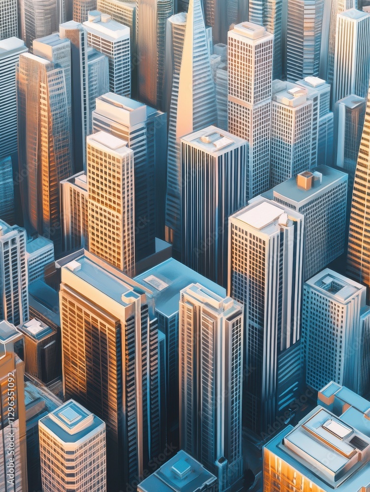 Obraz premium Downtown San Francisco aerial view of skyscrapers