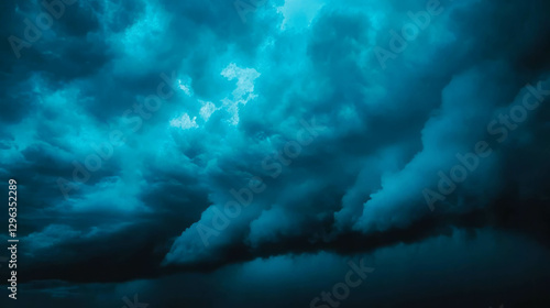 Dramatic dark and cloudy sky with intense texture for atmospheric backgrounds