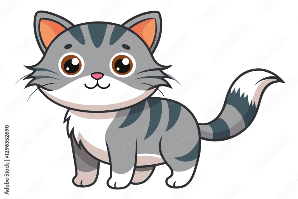 Obraz premium kawaii cute cat cartoon characters vector