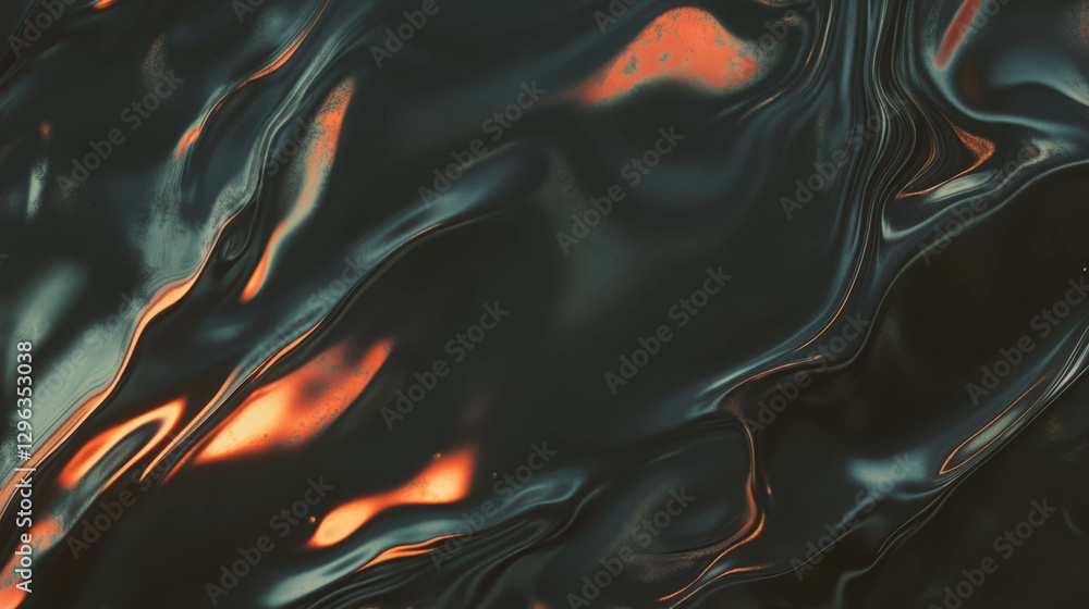 Fototapeta premium Abstract dark and oily water surface texture with rippling effects