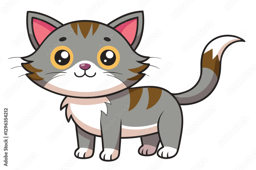 kawaii cute cat cartoon characters vector kawaii cute cat cartoon characters vector
