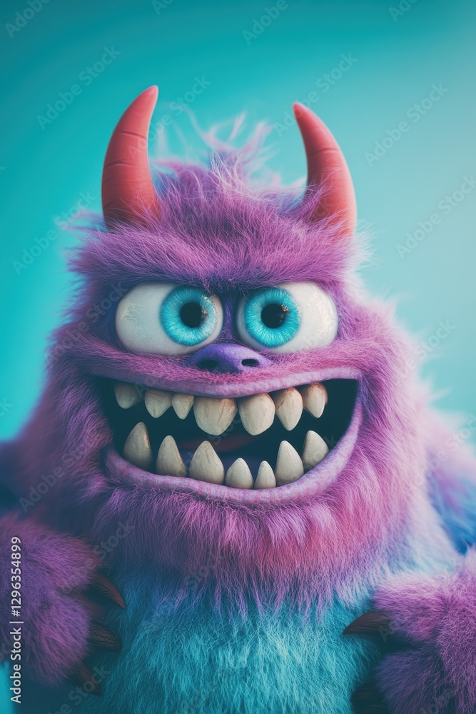 Colorful cartoon monster character with big eyes and sharp teeth smiling, playful design for childrens illustrations, fun graphics, and creative projects. Colorful cartoon monster character with big eyes and sharp teeth smiling, playful design for childrens illustrations, fun graphics, and creative projects.