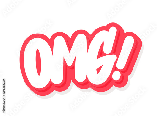 OMG Vector Handwritteen Typography Sticker Design.