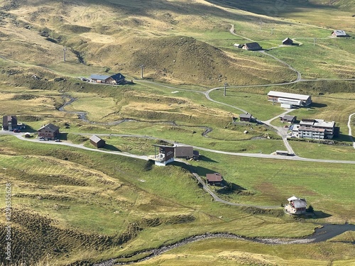 Alpine meadows and pastures on the slopes of the Uri Alps mountain massif, Melchtal - Canton of Obwalden, Switzerland (Kanton Obwald, Schweiz) photo