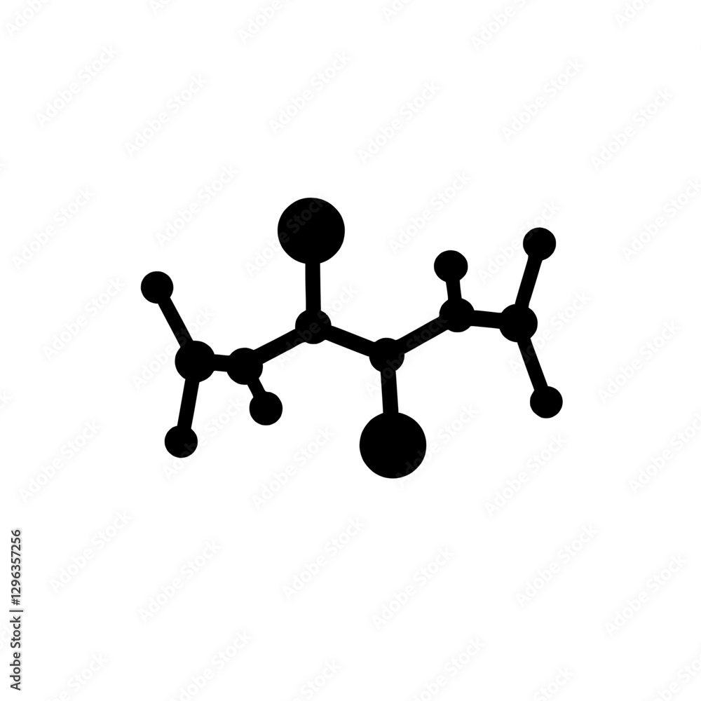 Obraz premium An illustration featuring a black ammonia molecule silhouette set against a clean white background depicting an NH3 structure with nitrogen bonded to three hydrogen atoms.