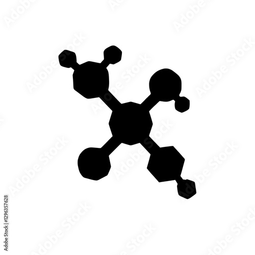 An illustration featuring a black oxygen molecule silhouette set against a clean white background showing an O2 structure with two oxygen atoms bonded together, representing breathable air.