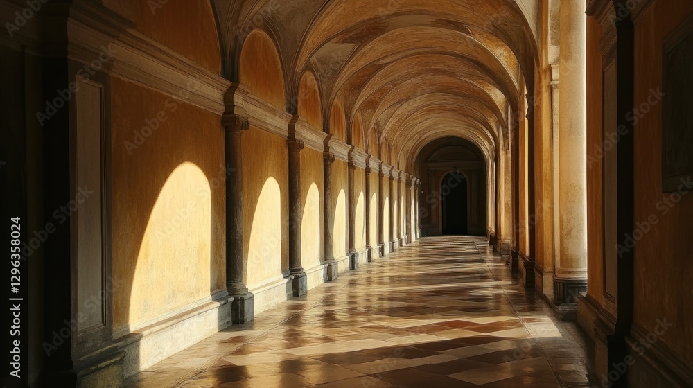 Sunlit Arches: A Tranquil Passage Through Time Sunlit Arches: A Tranquil Passage Through Time