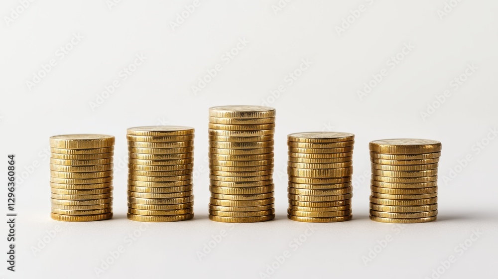 Stacks of gold coins representing financial growth, investment, saving money, wealth accumulation, economy, business finance, and success in personal finance. Stacks of gold coins representing financial growth, investment, saving money, wealth accumulation, economy, business finance, and success in personal finance.