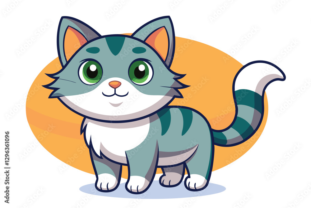 kawaii cute cat cartoon characters vector isolated illustration kawaii cute cat cartoon characters vector isolated illustration