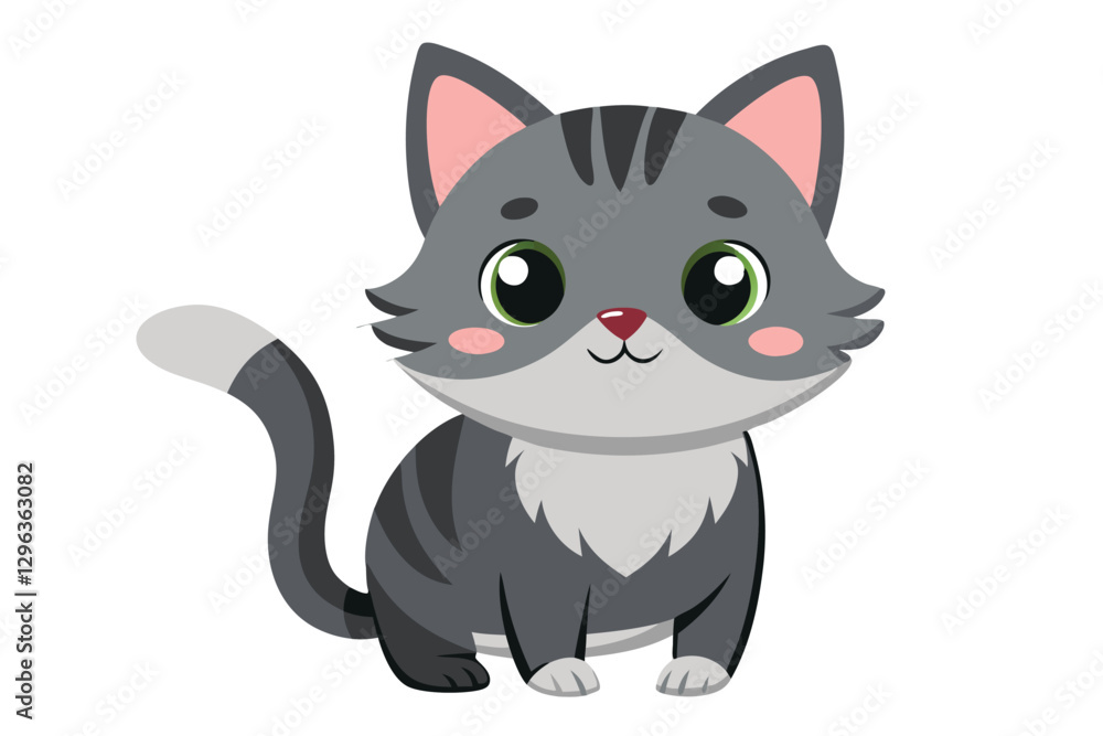 kawaii cute cat cartoon characters vector isolated illustration kawaii cute cat cartoon characters vector isolated illustration
